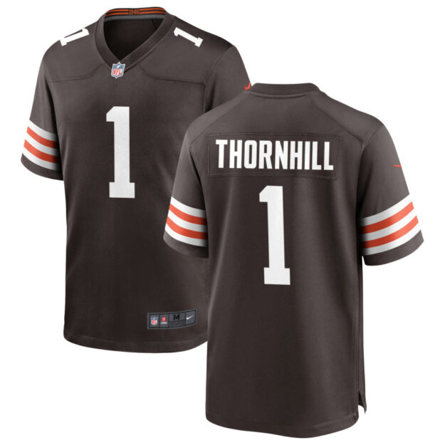 Juan Thornhill Men's Nike Cleveland Browns Brown Custom Game Jersey