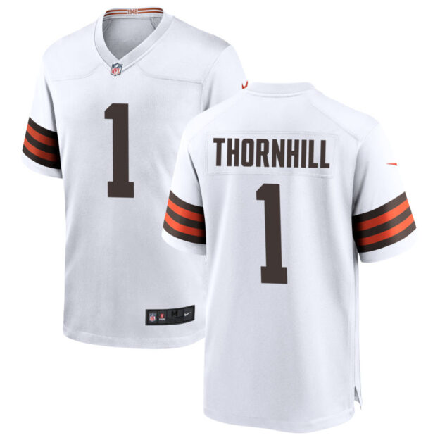 Juan Thornhill Men's Nike White Cleveland Browns Custom Game Jersey