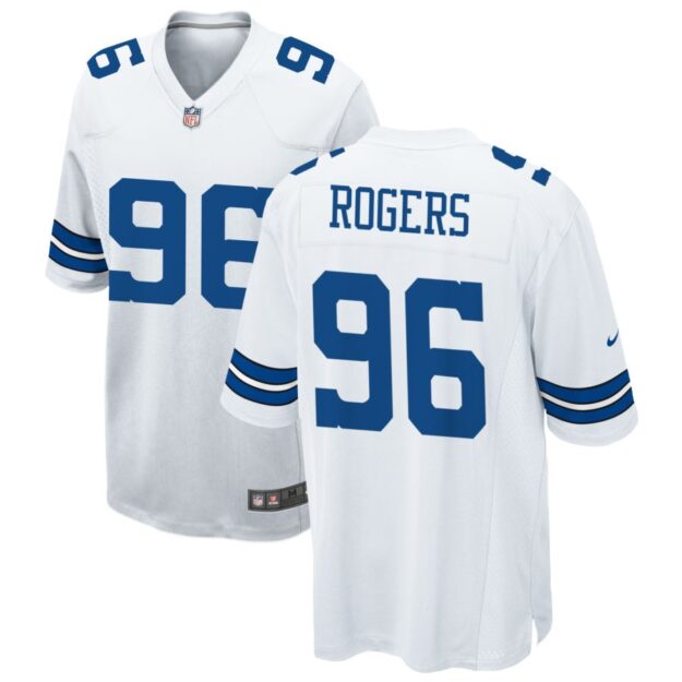 Justin Rogers Men's Nike White Dallas Cowboys Custom Game Jersey