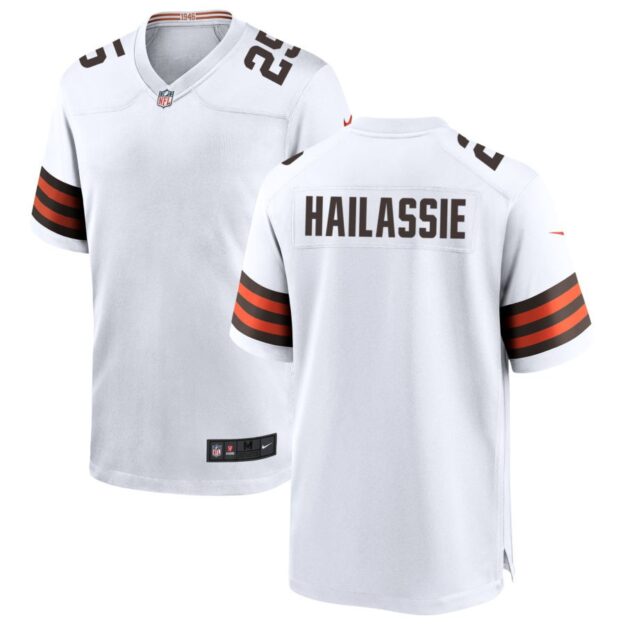 Kahlef Hailassie Men's Nike White Cleveland Browns Custom Game Jersey