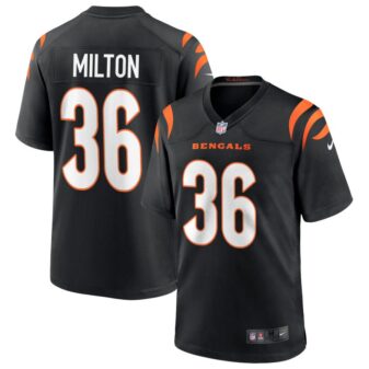 Kendall Milton Men's Nike Black Cincinnati Bengals Game Custom Jersey