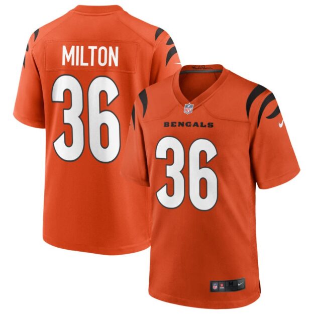 Kendall Milton Men's Nike Orange Cincinnati Bengals Alternate Game Custom Jersey