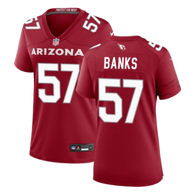 Keshawn Banks Women's Nike Cardinal Arizona Cardinals Custom Game Jersey