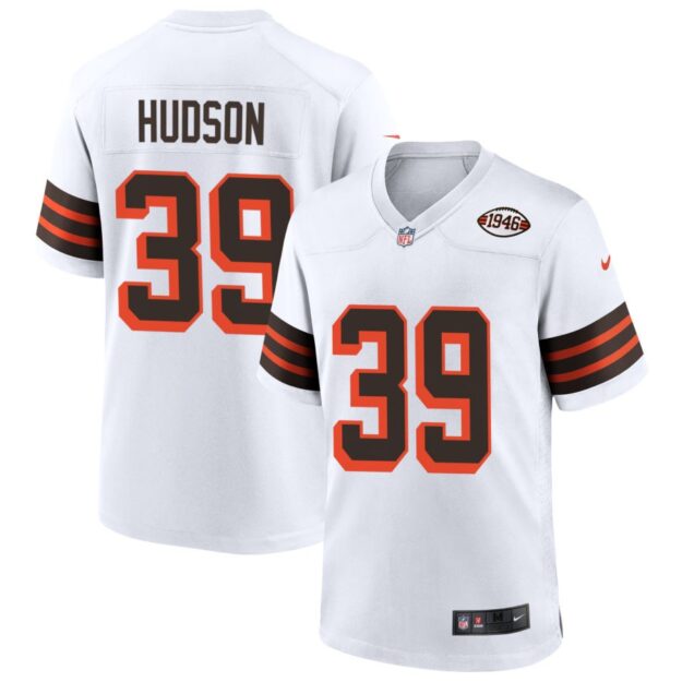 Khaleke Hudson Men's Nike White Cleveland Browns 1946 Collection Alternate Custom Jersey