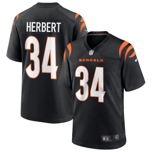 Khalil Herbert Men's Nike Black Cincinnati Bengals Game Custom Jersey