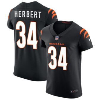 Khalil Herbert Men's Nike Black Cincinnati Bengals Vapor Elite Custom Jersey