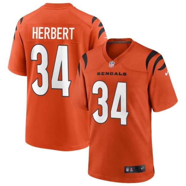 Khalil Herbert Men's Nike Orange Cincinnati Bengals Alternate Game Custom Jersey