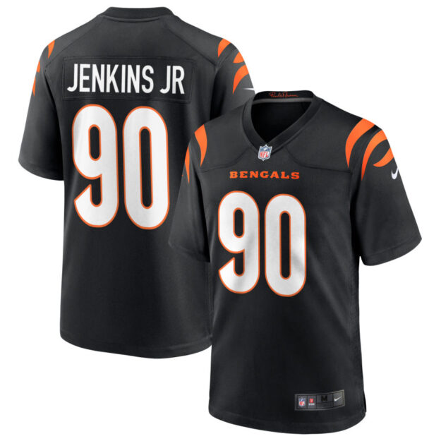 Kris Jenkins Jr Youth Nike Black Cincinnati Bengals Logo Game Custom Jersey