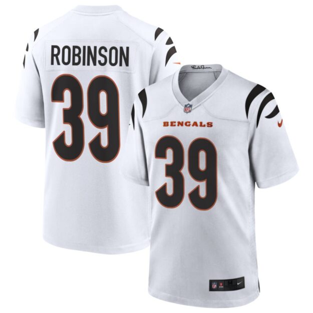 Lance Robinson Men's Nike White Cincinnati Bengals Game Custom Jersey