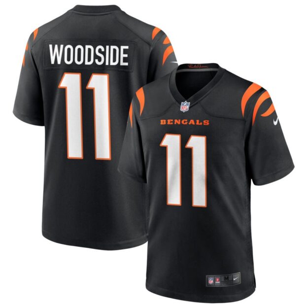 Logan Woodside Youth Nike Black Cincinnati Bengals Logo Game Custom Jersey