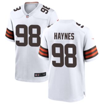 Marcus Haynes Men's Nike White Cleveland Browns Custom Game Jersey