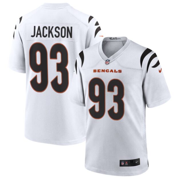 McKinnley Jackson Men's Nike White Cincinnati Bengals Game Custom Jersey