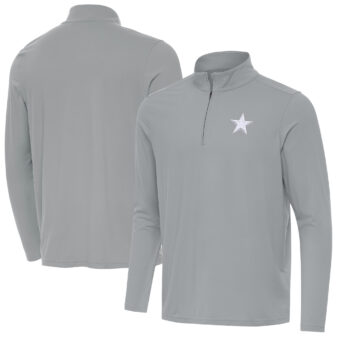 Men's Antigua Gray Dallas Cowboys Intent Quarter-Zip Jacket