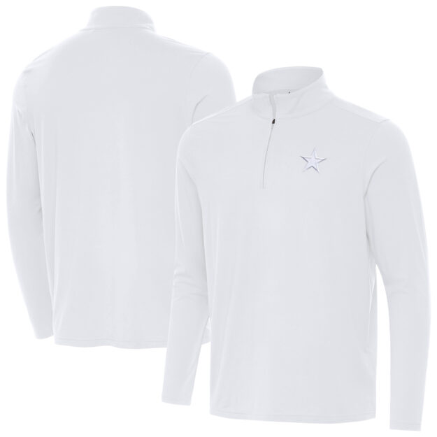 Men's Antigua White Dallas Cowboys Intent Quarter-Zip Jacket