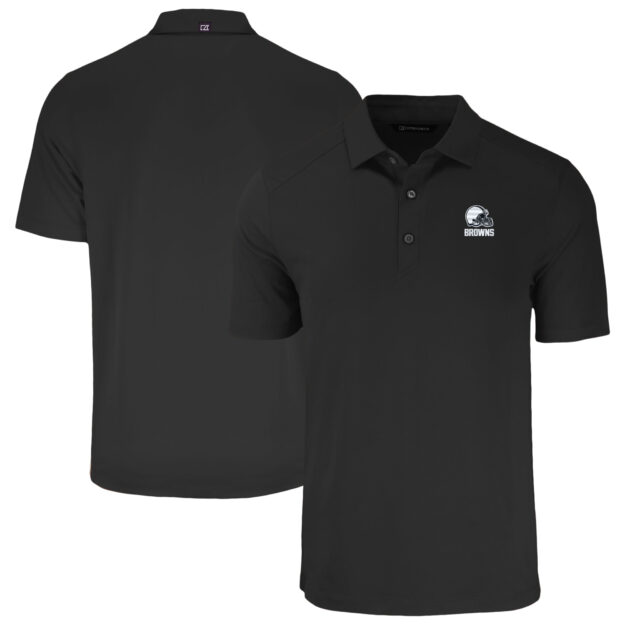 Men's Cutter & Buck Black Cleveland Browns Big & Tall Forge Eco Stretch Recycled Polo