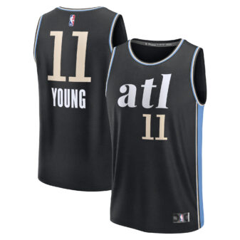 Men's Fanatics Trae Young Black Atlanta Hawks Fast Break Jersey - City Edition