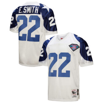 Men's Mitchell & Ness Emmitt Smith White Dallas Cowboys 1994 Authentic Throwback Retired Player Jersey