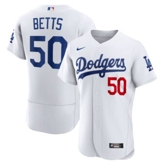 Men's Nike Mookie Betts White Los Angeles Dodgers Home Authentic Player Jersey