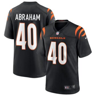 Micah Abraham Youth Nike Black Cincinnati Bengals Logo Game Custom Jersey