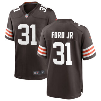 Mike Ford Jr Men's Nike Cleveland Browns Brown Custom Game Jersey