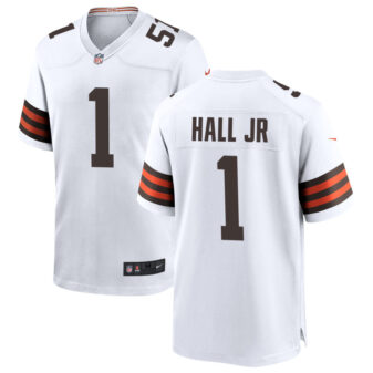 Mike Hall Jr Men's Nike White Cleveland Browns Custom Game Jersey