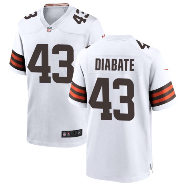 Mohamoud Diabate Men's Nike White Cleveland Browns Custom Game Jersey