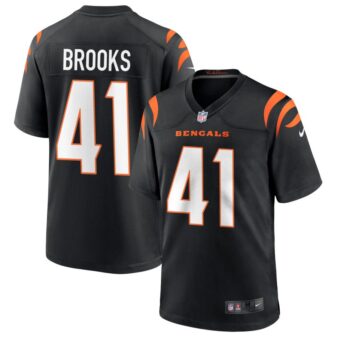 Nate Brooks Men's Nike Black Cincinnati Bengals Game Custom Jersey