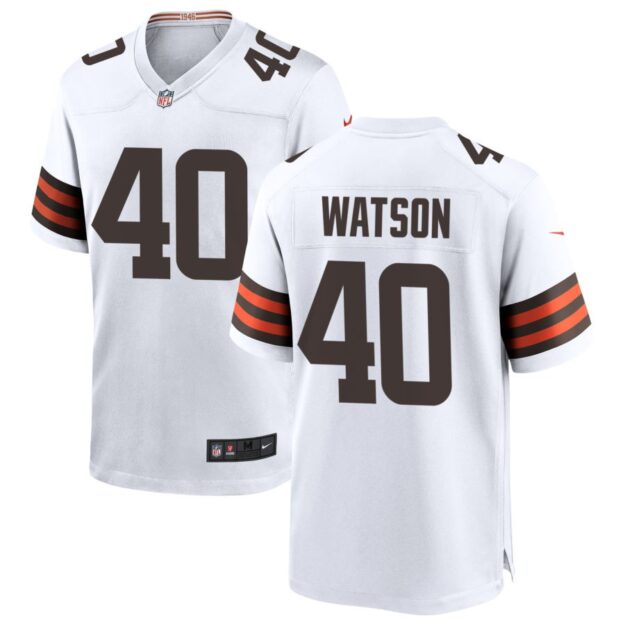 Nathaniel Watson Men's Nike White Cleveland Browns Custom Game Jersey