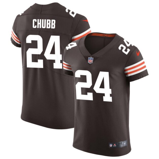 Nick Chubb Men's Nike Brown Cleveland Browns Vapor Elite Custom Jersey