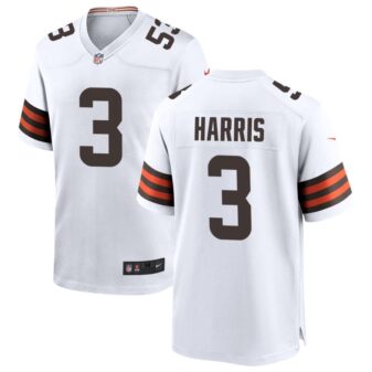 Nick Harris Men's Nike White Cleveland Browns Custom Game Jersey