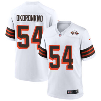 Ogbo Okoronkwo Men's Nike White Cleveland Browns 1946 Collection Alternate Custom Jersey