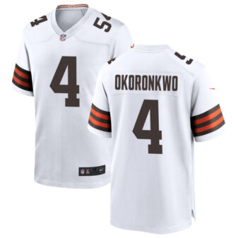 Ogbo Okoronkwo Men's Nike White Cleveland Browns Custom Game Jersey