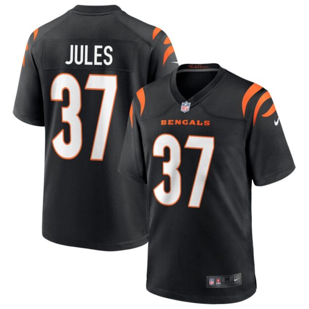 PJ Jules Youth Nike Black Cincinnati Bengals Logo Game Custom Jersey