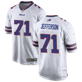 Quinton Jefferson Men's Nike White Buffalo Bills Custom Game Jersey