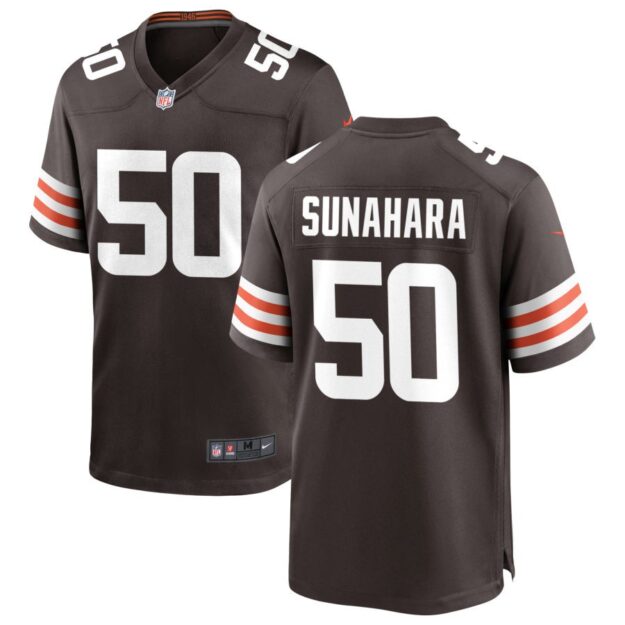 Rex Sunahara Men's Nike Cleveland Browns Brown Custom Game Jersey