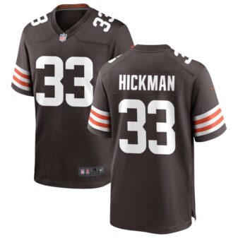 Ronnie Hickman Men's Nike Cleveland Browns Brown Custom Game Jersey