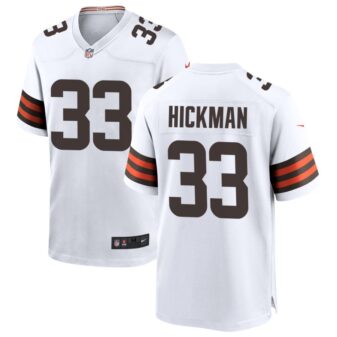 Ronnie Hickman Men's Nike White Cleveland Browns Custom Game Jersey