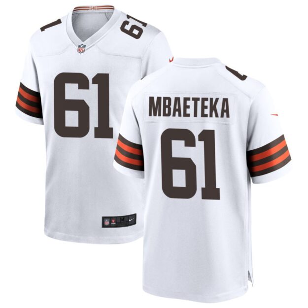 Roy Mbaeteka Men's Nike White Cleveland Browns Custom Game Jersey