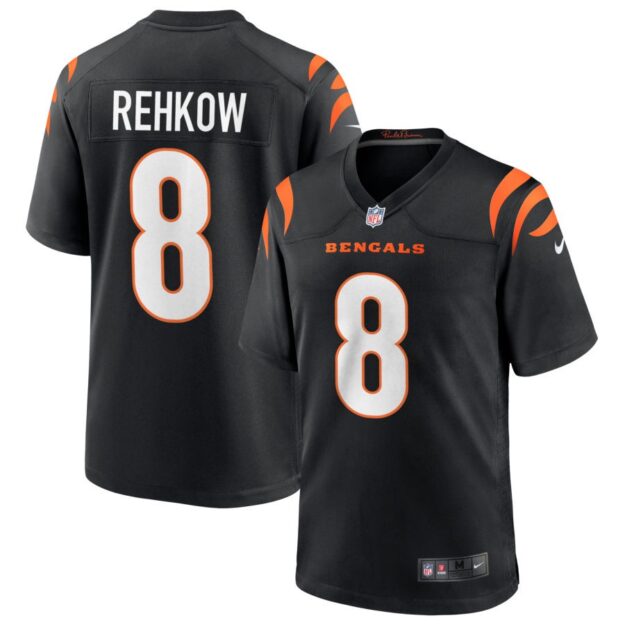 Ryan Rehkow Men's Nike Black Cincinnati Bengals Game Custom Jersey