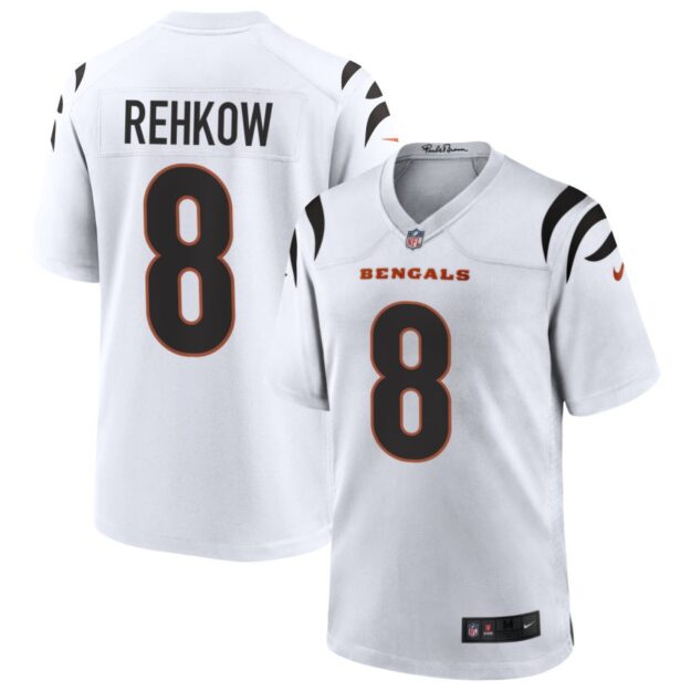 Ryan Rehkow Men's Nike White Cincinnati Bengals Game Custom Jersey