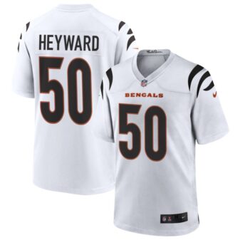 Shaka Heyward Men's Nike White Cincinnati Bengals Game Custom Jersey