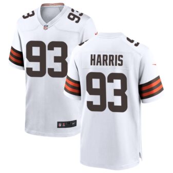 Shelby Harris Men's Nike White Cleveland Browns Custom Game Jersey