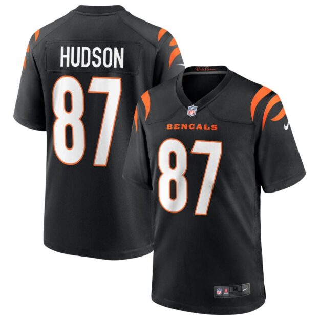 Tanner Hudson Men's Nike Black Cincinnati Bengals Game Custom Jersey