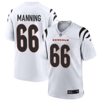 Tashawn Manning Men's Nike White Cincinnati Bengals Game Custom Jersey