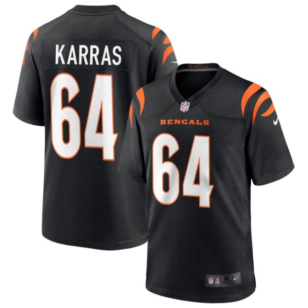 Ted Karras Men's Nike Black Cincinnati Bengals Game Custom Jersey