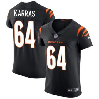 Ted Karras Men's Nike Black Cincinnati Bengals Vapor Elite Custom Jersey