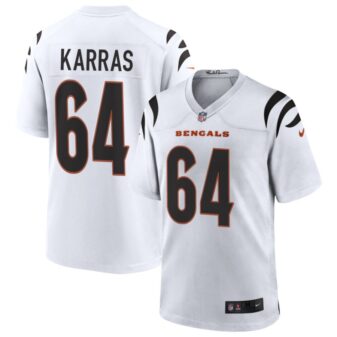 Ted Karras Men's Nike White Cincinnati Bengals Game Custom Jersey