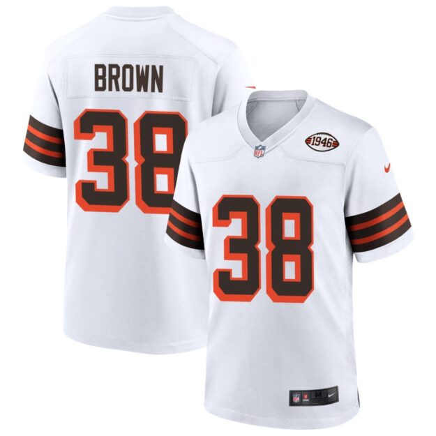 Tony Brown Men's Nike White Cleveland Browns 1946 Collection Alternate Custom Jersey