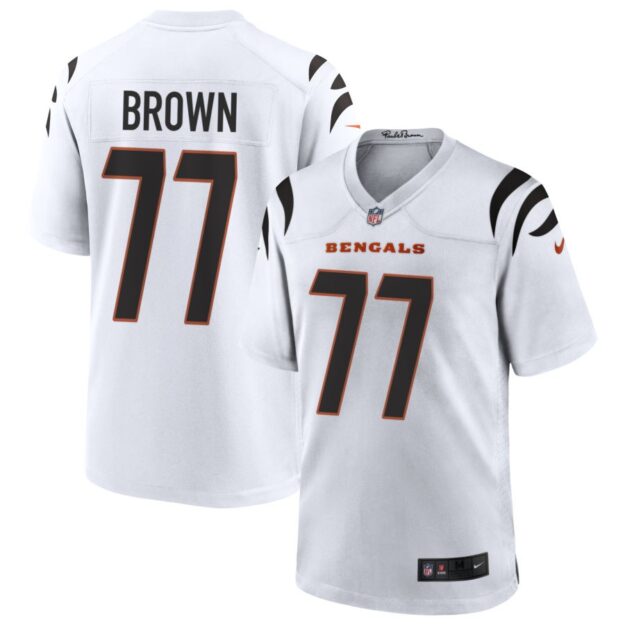 Trent Brown Men's Nike White Cincinnati Bengals Game Custom Jersey