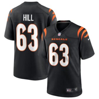 Trey Hill Youth Nike Black Cincinnati Bengals Logo Game Custom Jersey